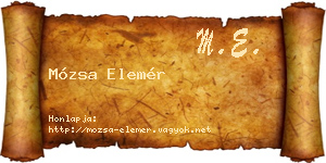 Mózsa Elemér névjegykártya