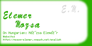 elemer mozsa business card